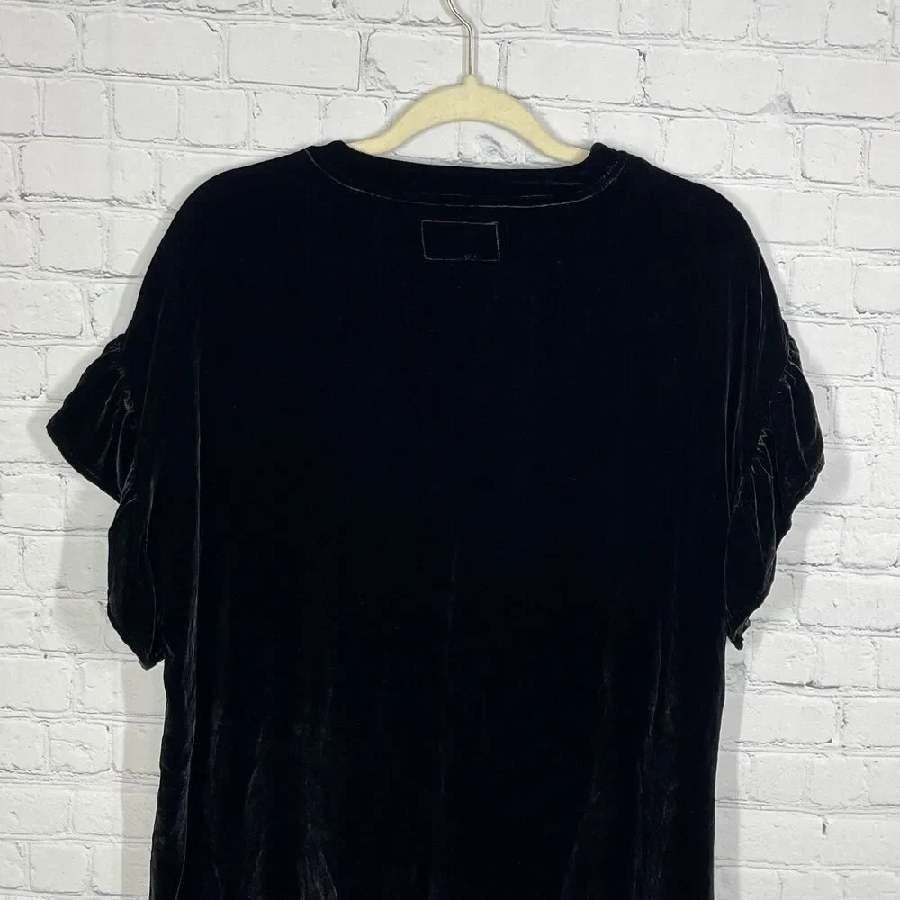 Current Elliott Mini Dress Black Women Size 2 Velvet Effortless Cool Gir Punk